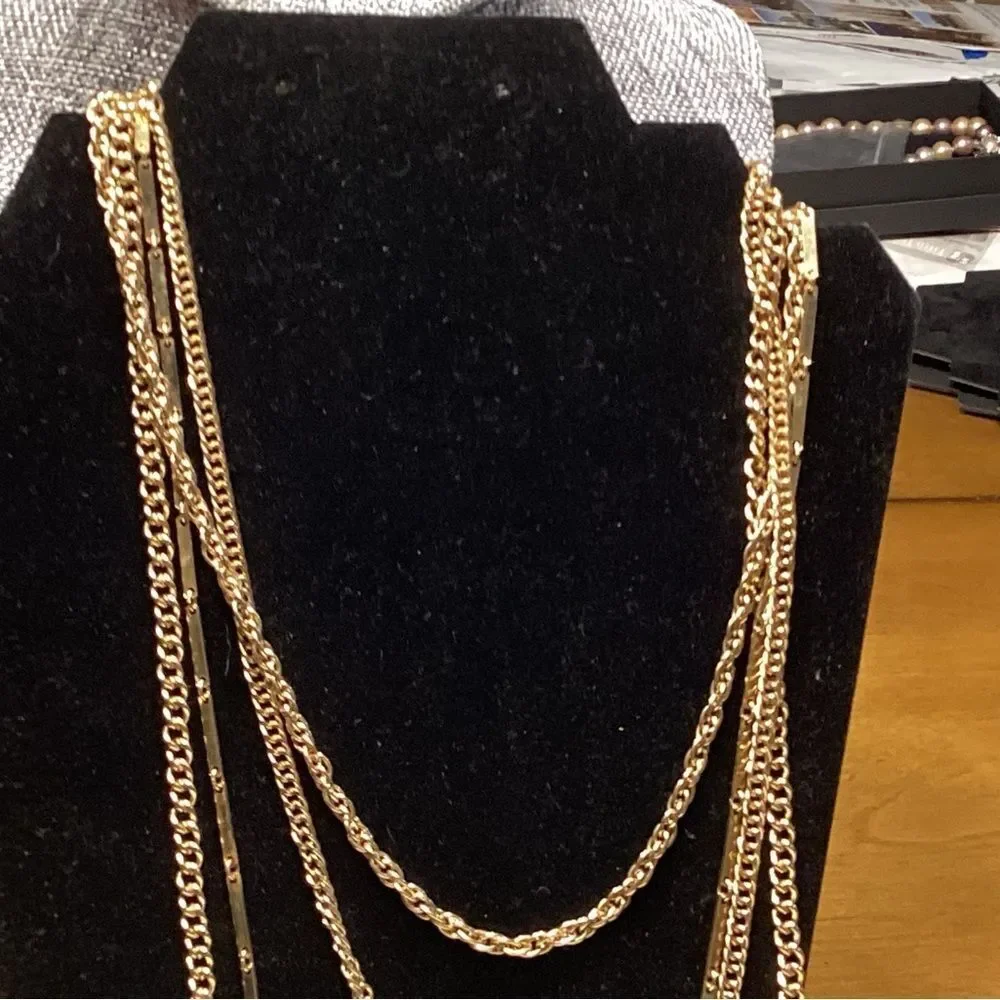 Multi Layers Goldtone Chain Necklace